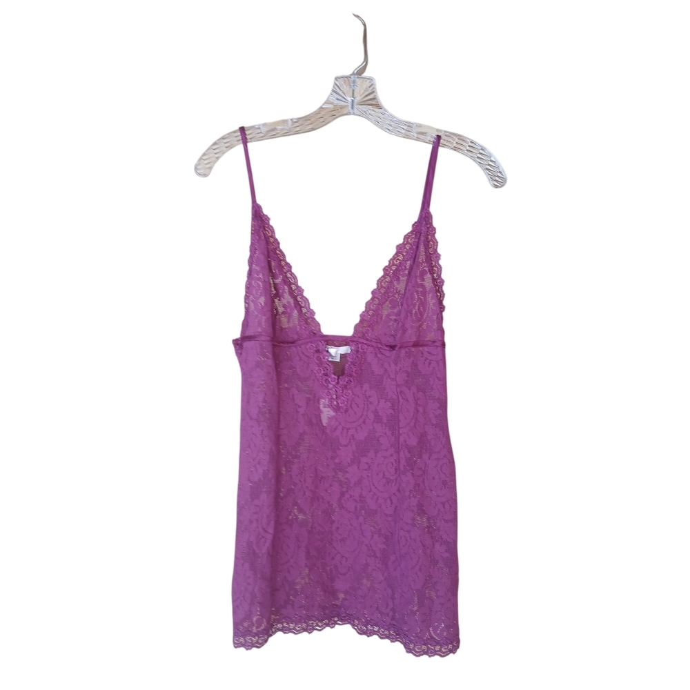 Victoria's Secret Vintage 2004 Raspberry Lace Chemise Medium